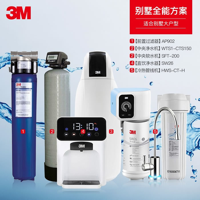 3M全屋中央净水器，大户型别墅全屋净水软水机